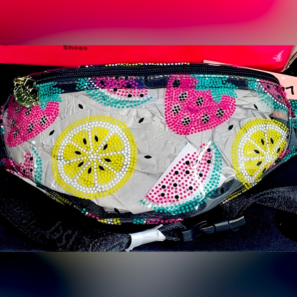 Betsey J Clear Fruit print Fanny pack